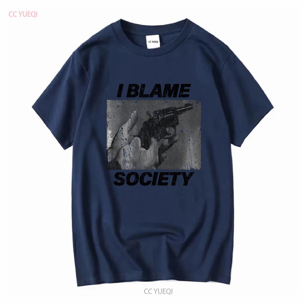 I Blame Society Revolver 1993 Vintage Mens T Shirt Long or Short Sleeves Vintage Washed Unisex Soft Designer Clothes Fashion