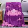 Purple Cloud Cat Cartoon Anime Print Flannel Blanket Soft Warm Throw for Kids Bedroom Sofa Bed Christmas Office Car