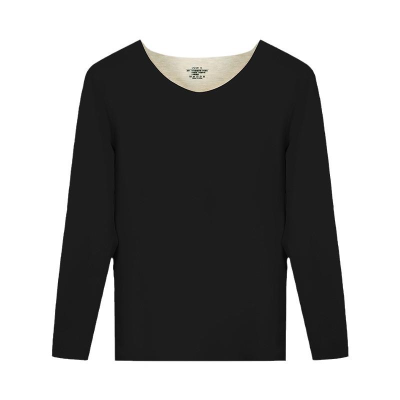 Men's Thermal Underwear Top - Velvet Lined, Thickened Long-Sleeve for Autumn/Winter Cold Protection
