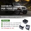 3PCS Center Console Organizer for Jeep Wrangler JL JLU 4xe 2018-2026 & Gladiator JT 2020-2026 Gear Shift Hanging Armrest Car Box
