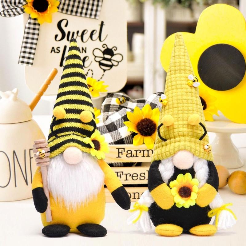 Sunflowers Gnomes Doll Bees Tomte Swedish Nisse Scandinavian Decoration Rudolph (Sunflowers) Honeybee Flower