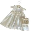 Final Sale: No Returns - Girls' Summer Princess Dress with Lace Trim & Bow
