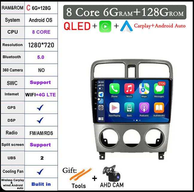 Android 14 For Subaru Forester SG 2002 - 2008 Car Player Autoradio Radio GPS TV Multimedia Carplay Lettore Vehicle Navigation