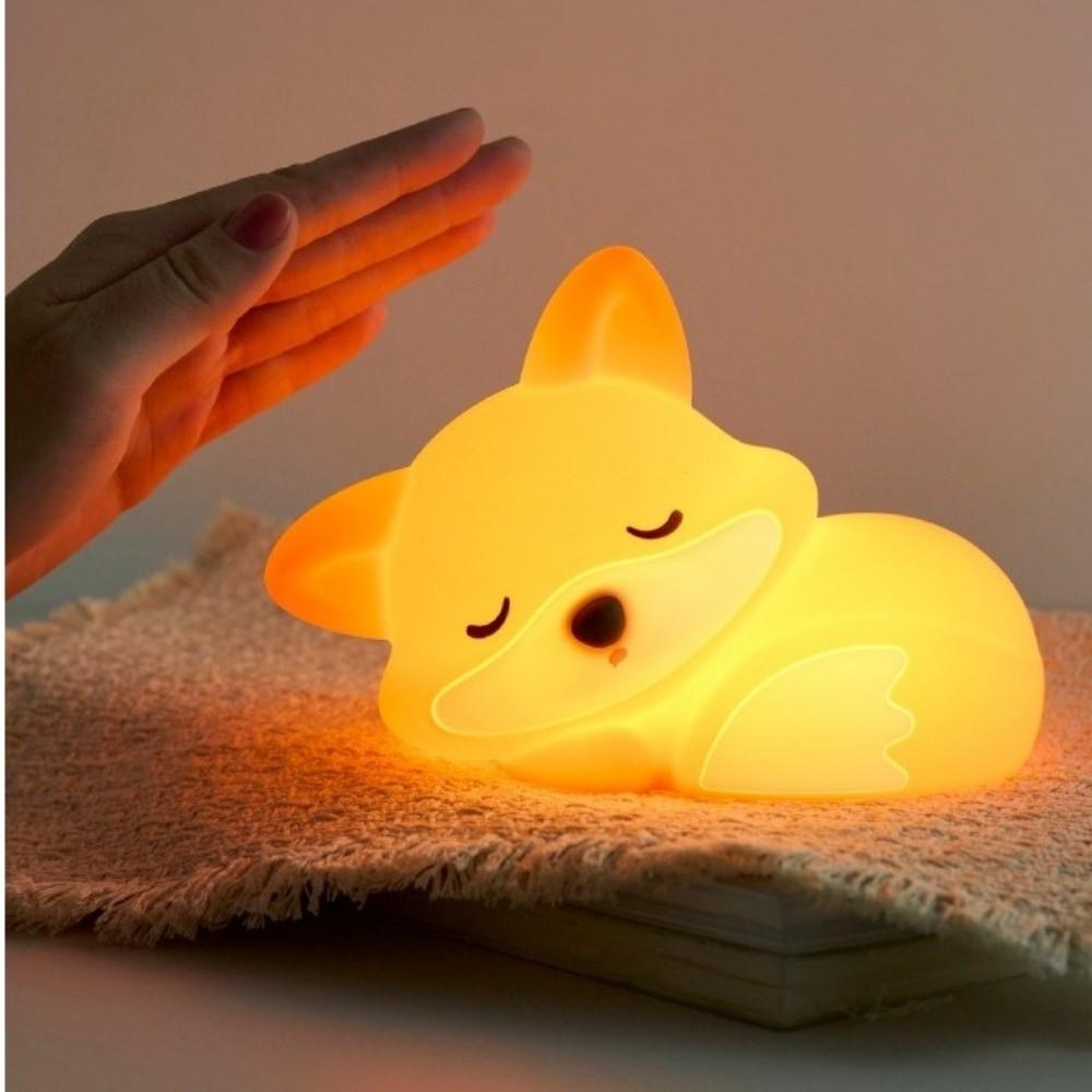 3 Level Brightness Little Cartoon Night Light Touch Control 20min Timer Silicone Night Light Squishy Texture USB Rechargeable