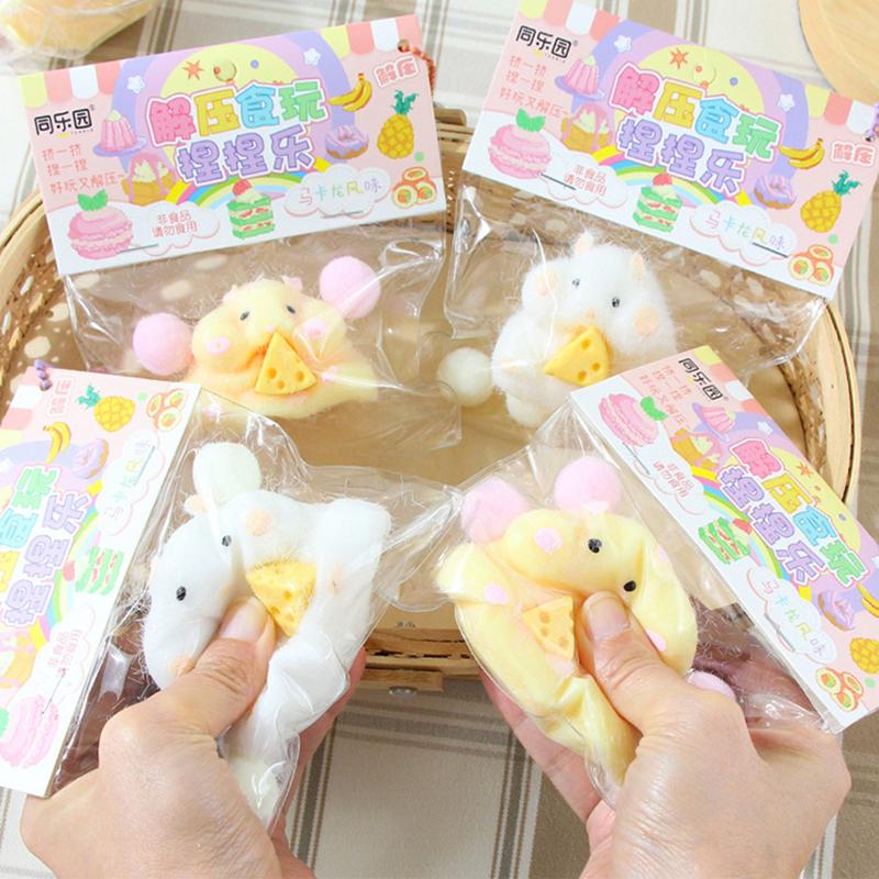 Cartoon Cute Hamster Waffles Paws Squeeze Toy Silicone Pinch Stress Relief Toy For Kids Gift
