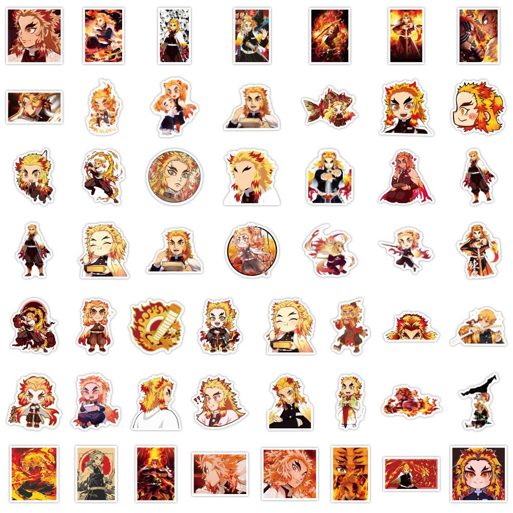 10/30/50pcs Demon Slayer Rengoku Kyoujurou Cartoon Stickers DIY Motorcycle Suitcase Helmet Cool Anime Waterproof Sticker Kid Toy