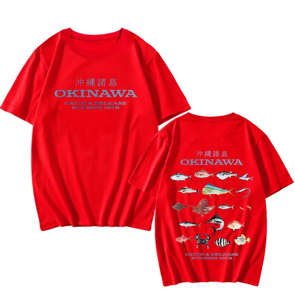 

Okinawa Catch Release Summer 1979 T-shirts Casual Cotton Tee Sea Fishing Enthusiasts Clothing Short Sleeve Tshirts O-neck Tops S