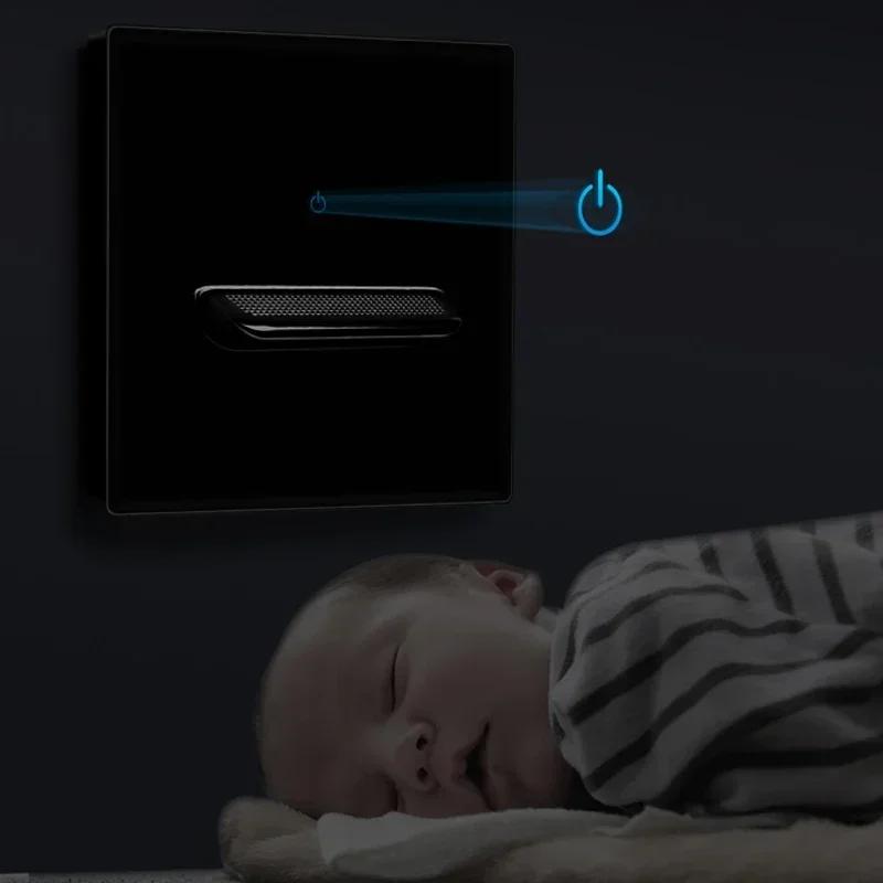Black Tempered Glass Wall Switch Panel LED 1-4Gang Retro Toggle Light Switch EU UK Standards 2USB Sockets,European 16A Socket