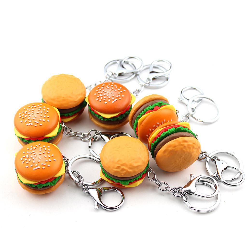 Cheeseburger Pendant for Key Chain Simulation of Food Educational Toys for Child