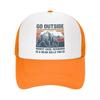Custom Go Outside Worst Case Scenario A Bear Kills You Trucker Hat Adult Adjustable Baseball Cap Unisex Women Sports Dad Hat