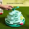 JiHang Cat Toy Multi-Layer Rotating Ball Tower with Feather Teaser