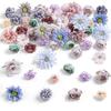 18/21Pcs Multicolor Mixed 5cm Artificial Flowers Silk Rose Fake Flowers for Home Wedding Decor DIY Craft Flower Wall Accessory