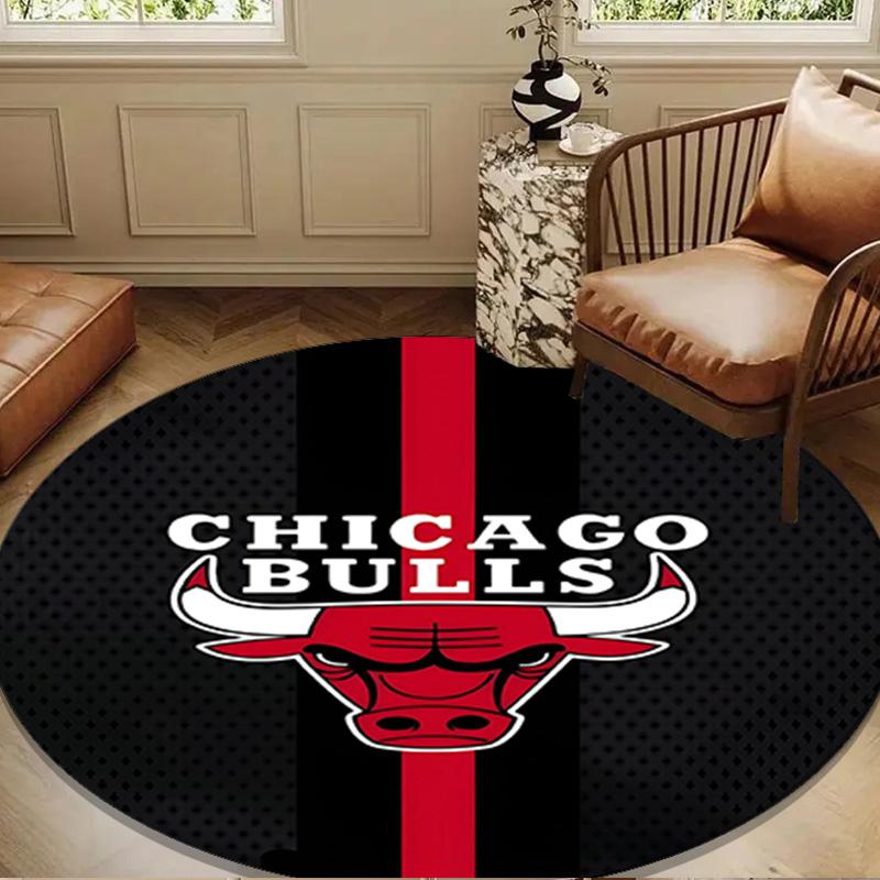 Bull Basketball Artwork Round Rug for Livingroom,Bedroom, Palyroom, Chair Rug, Area Rug, Circle Carpet, Large Size Decor Fan Christmas Gift