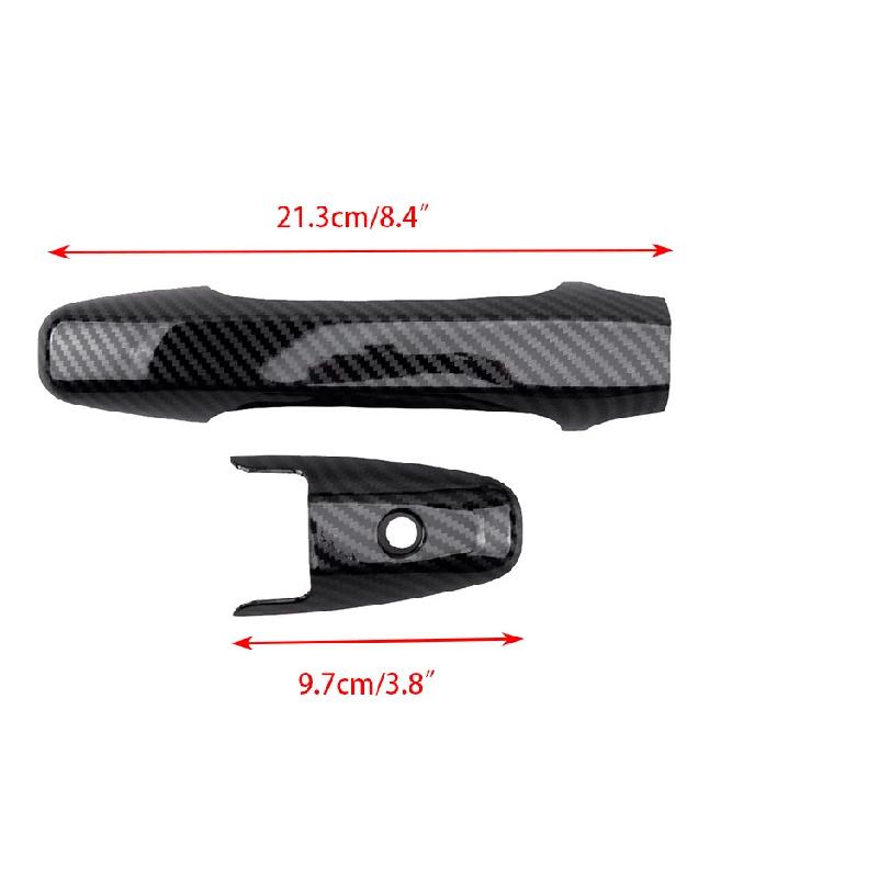 Car Carbon Fiber Style Exterior Door Handle Moulding Covers Trims Fit For Honda Civic Coupe 2 Door 2006 2007 2008 2009 2010 2011