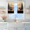 2pcs Nordic Elk Forest Silhouette Curtains Suitable for Family and Friends   Sunshade and Privacy Protection