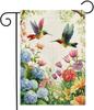 Hummingbirds Hydrangea Owers Garden Ag 12x18 Inch Double Sided Spring Summer Tulip Colorful Oral Yard Outdoor Ag Hol UUN