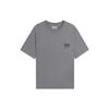 Lining Badfive Letter Print Round Neck Loose Short Sleeve T-Shirt Unisex Tops Iron-Blue Gray AHSSB05-2