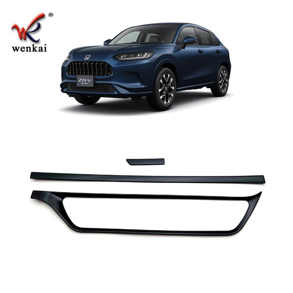 Central Control trument Air Conditioner Button Frame Trim Sticker for Honda ZRV RHD Accessories - Black Bright black