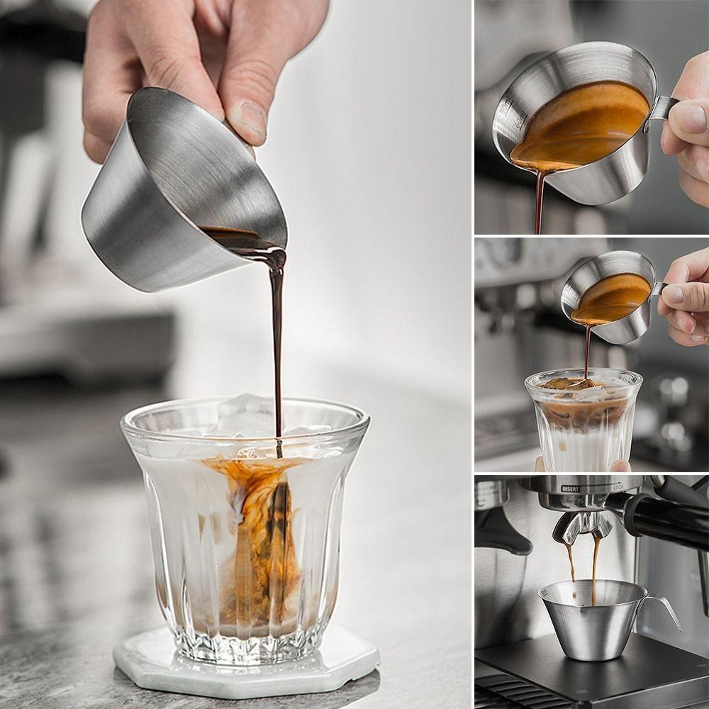 Stainless Steel Pitcher Cup Spout Ounce Cup Espresso Measuring Cup  Barista