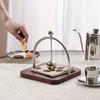 Square Napkin Holder Wooden Foundation and Steel Rounded Corners Table