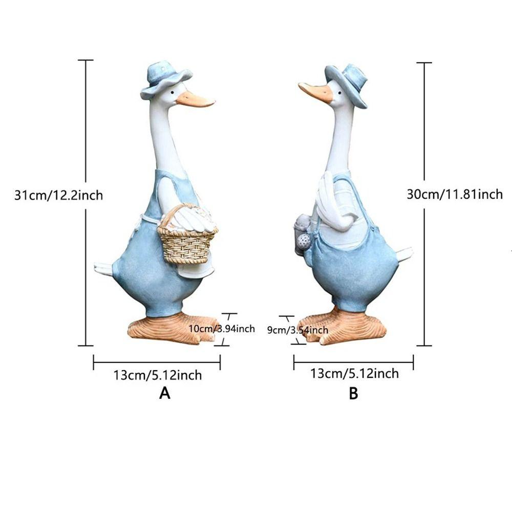 Duck Sculpture Artificial Garden Sculpture Resin Novelty Garden Statues  Patio Outdoor Decor