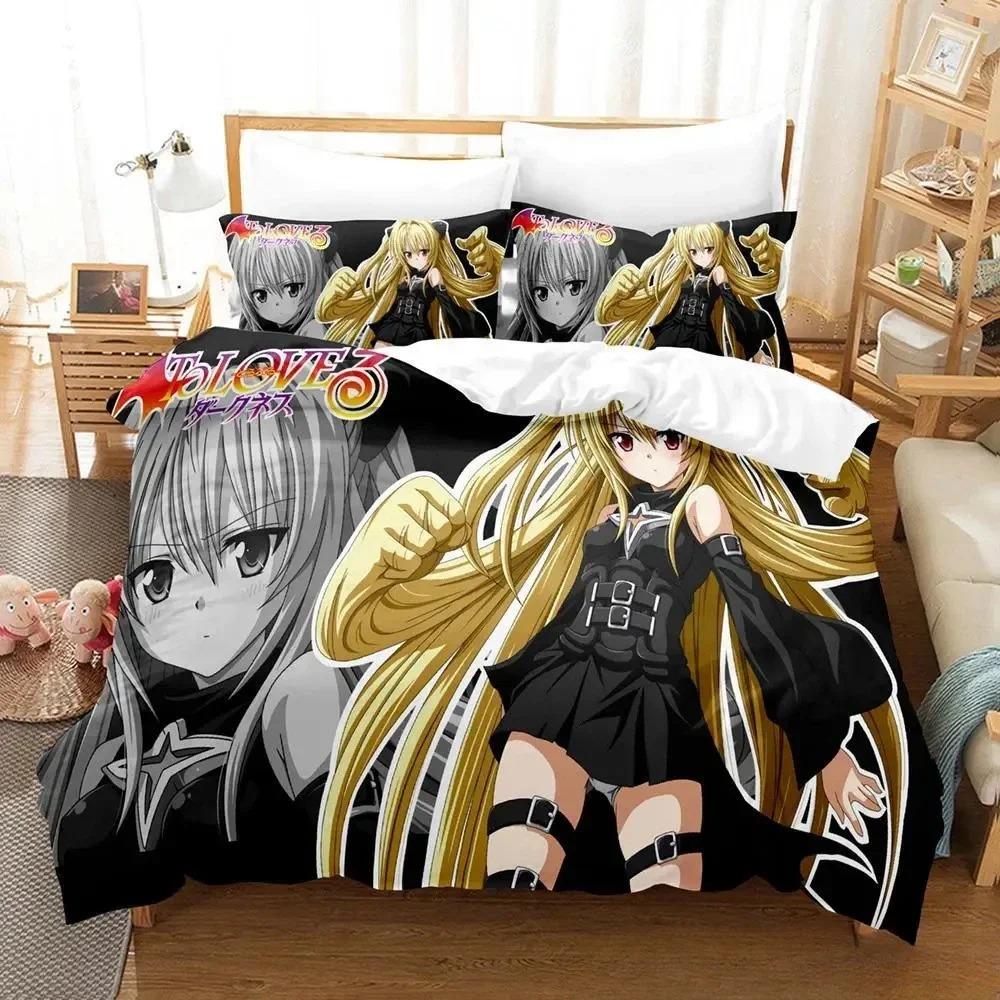 New To Love Ru Bedding Set Cartoon Anime  two&three-piece set Adult Kid Bedroom Duvet cover Sets 3D Print Kawaii Anime Girls