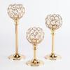 3pcs Tall Votive Candlestick Holders Gold Candle Holders Crystal Candlestick Holders for Dining Table Wedding Decor