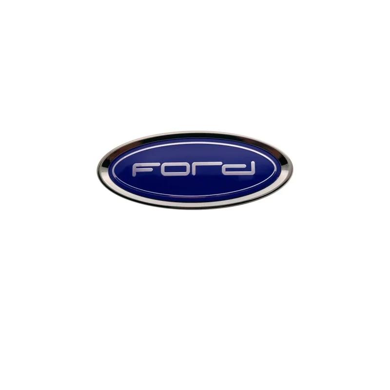 9.5cm 2Pins Auto Front Hood Emblem Rear Trunk Badge Decal Sticker For Ford Focus Mk2 Mk3 Fiesta Mk7 Ranger Mondeo Mk4 S-MAX Kuga