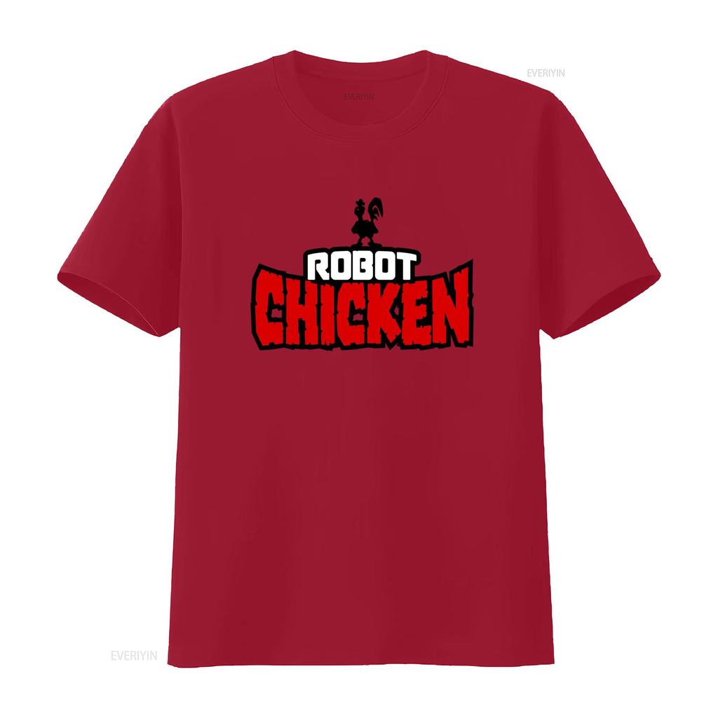 ROBOT CHICKEN Koszulka z serialu TV Unikalny i Stylowy Design dla Fanów vintage Sprana męska Wygodna Lekko Rozciągliwa moda
