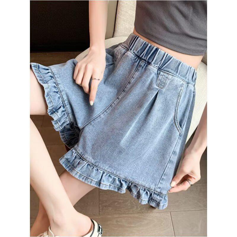 High Waist Harem Denim Shorts - 2024 Wide-Leg Autumn Collection