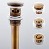 Bathroom Vessel Pop Up Sink Drain Strainer, Flip Top Stopper for Lavatory Basin, Antique Brass Pop Up Sink Overflow Cover