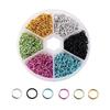 1080Pcs/box Mixed Color 6x0.8mm Aluminum Wire Single Loops Split Ring Open Rings for Jewelry Finding