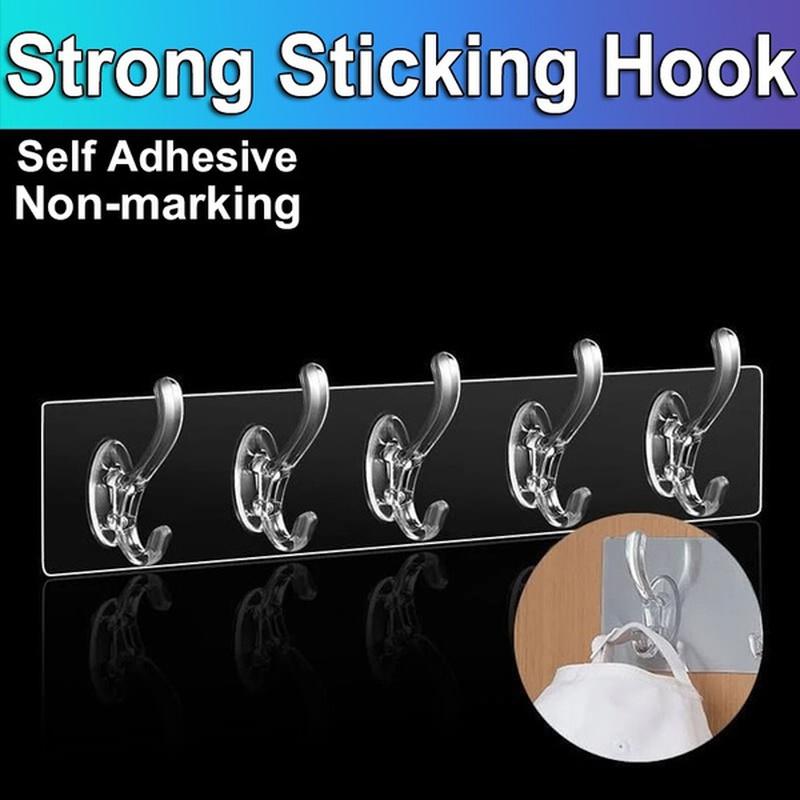 Strong Adhesive Row Hooks Rustproof Waterproof Clothing Towels Coats Keys Bags Hats Bath Ball Hanging Wall Hooks for Bathroom Kitchen Shower Door