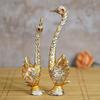 Dancing Cute Swan Couple Statues Decorative Bird Figurines Showpieces