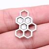 20pcs Charms Hexagonal Honeycomb DIY Jewelry Findings Antique Silver Color Bee Honeycomb Charms