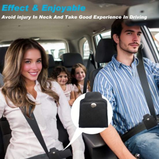 Yousheng Car Seat Belt Adjuster for Kids Adults Soft Faux Leather Shoulder Pad with Clip Universal Seat Belt Buckle for Comfort And Neck Protection