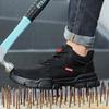 Men Leather Safety Shoes Anti-smash Anti-puncture Work Shoes Waterproof Lightweight Work Sneakers Indestructible Shoes Boots