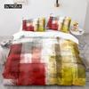 Streifen Bettbezug Set Polyester Grün Blau Schwarz Gestreift Kariert Patchwork Druck Steppdecke König Größe Weich Einzelbettwäsche Set für Teenager