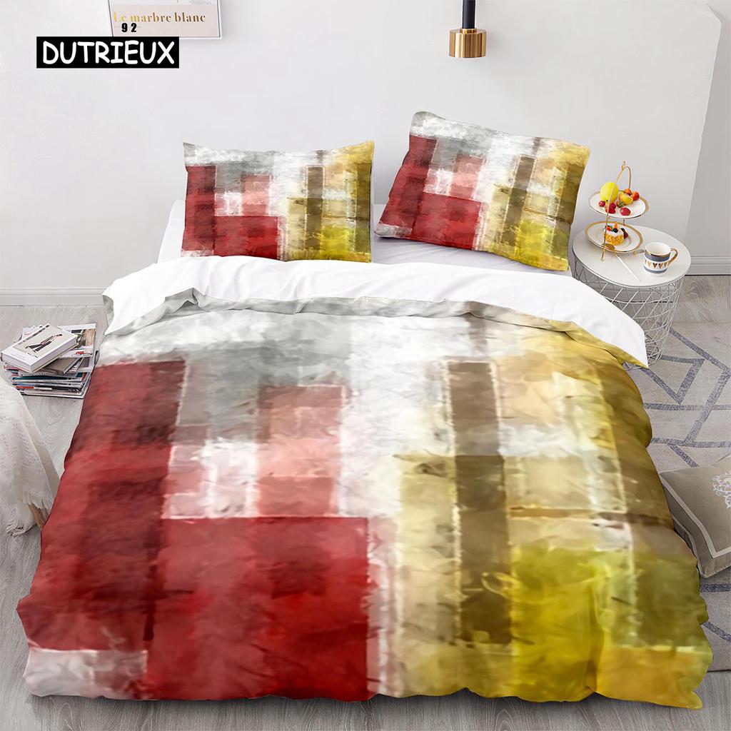 Streifen Bettbezug Set Polyester Grün Blau Schwarz Gestreift Kariert Patchwork Druck Steppdecke König Größe Weich Einzelbettwäsche Set für Teenager