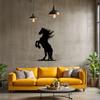 Custom Metal Horse Silhouette Wall Art Rearing Equestrian Sculpture Outdoor Decor