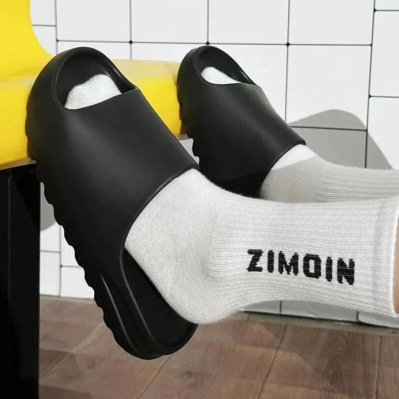 Fashion Summer Women Slippers Men Sandals Casual Beach Shoes Soft Bottom Slides Thick Platform EVA Anti-Slip Home Slippers Chaussure