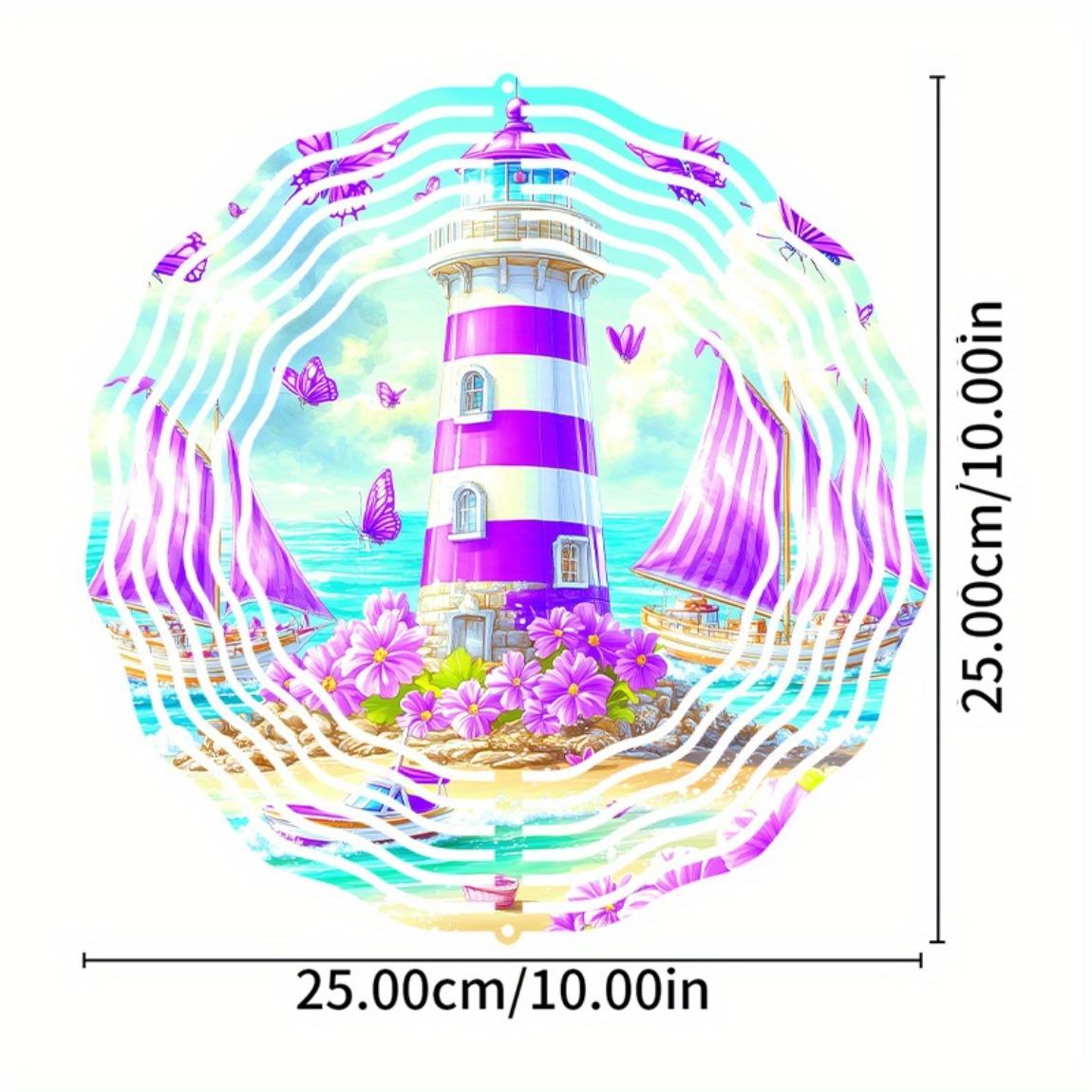 

Металлический колокольчик ветра на тему маяка – Не ржавеющий и водонепроницаемый, Вращающееся уличное произведение искусства с морскими и садовыми мотивами – Идеально для двора 01A