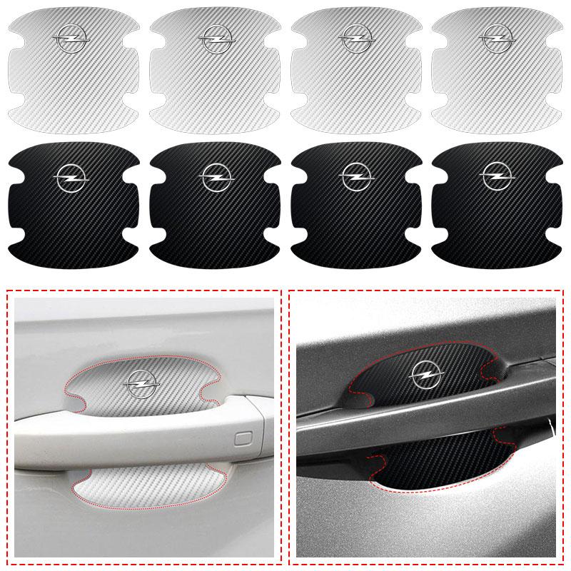 4 Stuks Auto Deur Sticker Koolstofvezel Krasbestendige Cover Voor Opel Astra j Insignia Astra g Corsa Zafira b Mokka Vivaro H G J