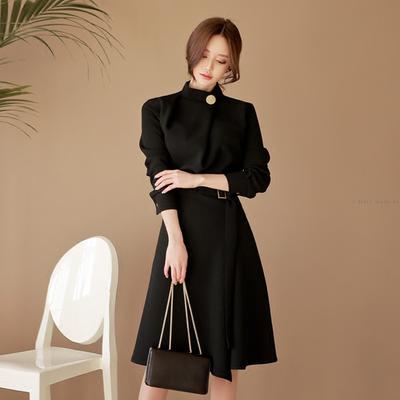 Spring Autumn Women Dresses Retro Professional Wear Vestidos Elegant Fashion Slim Midi Party Casual Dress