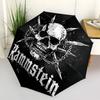 1PC Rammstein Metal Skull Automatic Open/Close Folding Umbrella, Windproof 8 Ribs Construction, Lightweight Travel Umbrella 0902097