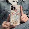 Creative Cross Floral Pattern Transparent Space Phone Case, Suitable for iPhone 17, 16, 15, Plus, Pro, Max Series Phones - Ideal for Gifting