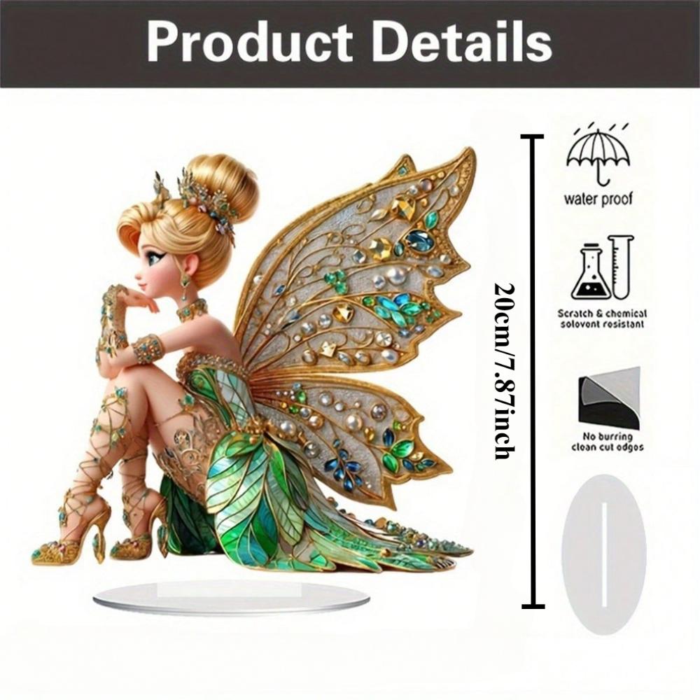 Butterfly Fairy Bohemian Style, 2D Flat Acrylic, Tabletop Decoration, Ornaments, Suitable for Living Room, Office, Christmas, Halloween