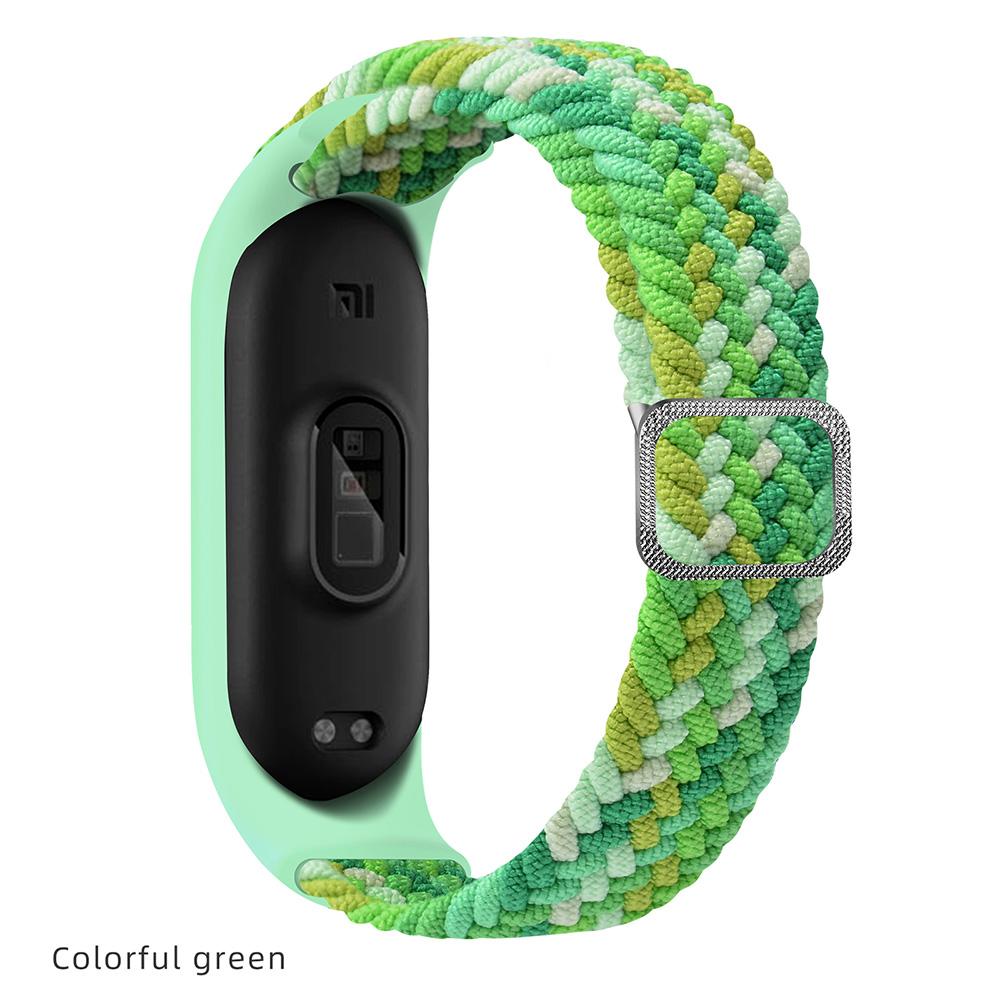 Плетеная петля для браслета Mi band 9 8 Эластичный регулируемый нейлоновый ремешок Miband 7 8 correa Браслет xiaomi Mi band 4 3 5 6 7 8 Mi band 3 4 5 black