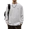 Spring And Autumn Texture Bamboo Cotton Men'S Long Sleeve T-Shirt Retro Trendy Brand Printed T-Shirt Autumn Loose Sweater