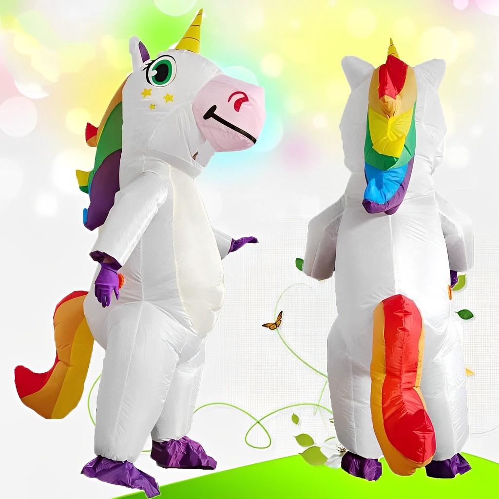 Inflatable Unicorn Costume Cosplay Adult Birthday Party Halloween Props Supplies
